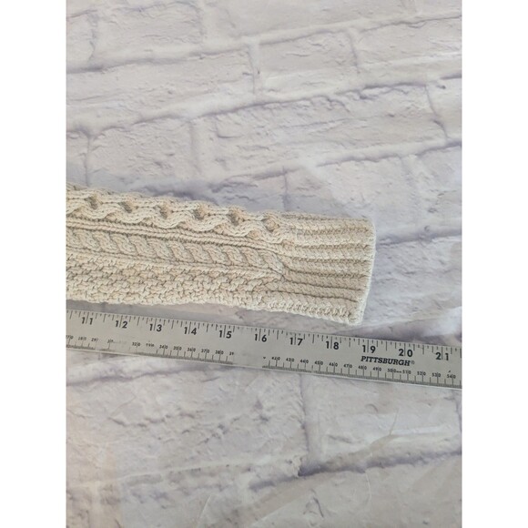 LL Bean Signature Ivory Fisherman Cable Knit Sweater Cotton Size Womens XS - Picture 9 of 10